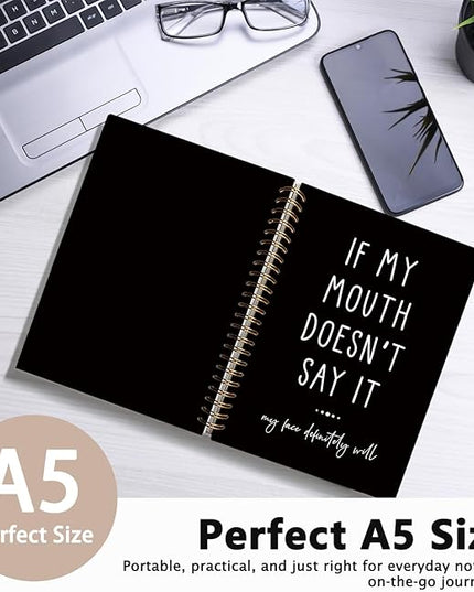 Sarcastic Spiral Notebook for Work, Funny Office Gifts for Coworkers, Funny Notebooks Journalfor Work, Office Humor Gifts, Black Hardcover Notebooks 5.5x8.3 Inch