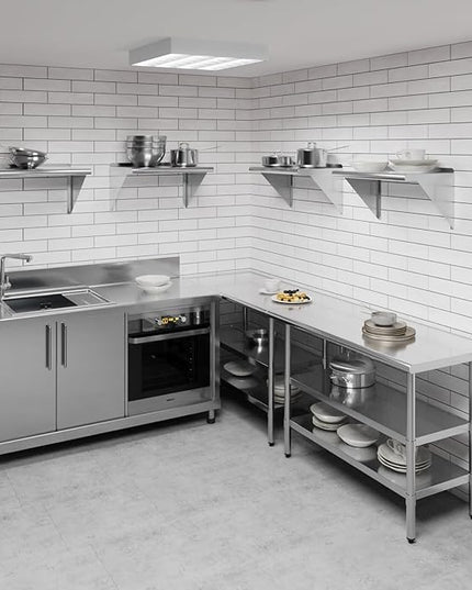 AmGood 24" Long X 14" Deep Stainless Steel Wall Shelf | NSF Certified | Appliance & Equipment Metal Shelving | Kitchen, Restaurant, Garage, Laundry, Utility Room