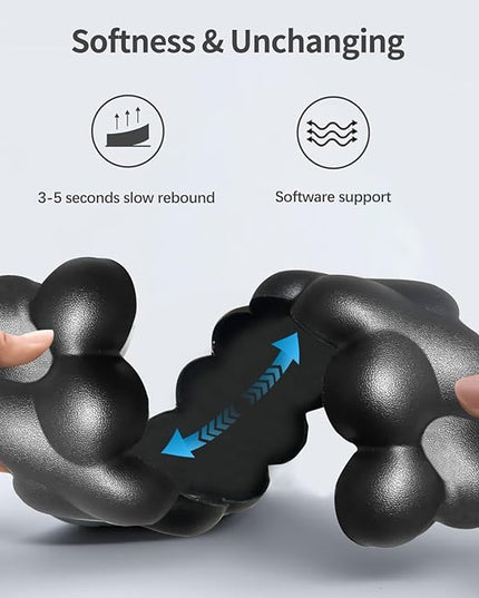 Wrist Rest for Keyboard and Mouse, Upgrade Enlarge Mouse Pad Wrist Rest, Ergonomic Memory Foam, Non-Slip Base for Computer Gaming & Office Work, 2 Piece Set, Clouds Black (17.71x3.15+6.29x3.15 inch)