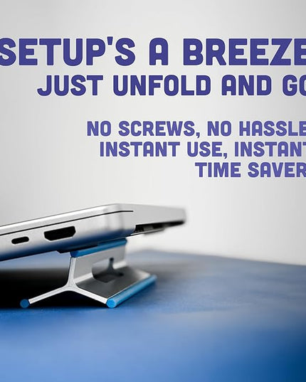 Steepy Portable Laptop Stand for Desk – Adjustable Height, & Portable Laptop Holder – Ergonomic Computer Stand for Cooling & Comfort – Slip-Proof, Sturdy Design – Universal Fit for 13-17 Inch Devices