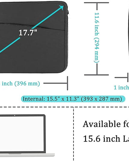 Laptop Sleeve Bag 15.6 inch, BOOEUDI Shockproof Protective Computer Carrying Cover with Front Pocket, Briefcase Handbags Laptop Case for 15.6 inch HP, Dell, Acer, Asus, Notebook, Grey
