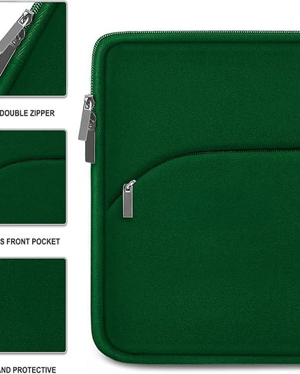 Laptop Case 14 inch, Slim Portable Monitor Protective Cover with Front Pocket, Traveling Computer Carrying Bag Laptop Sleeve Compatible for MacBook Air/Pro, HP, Dell, Lenovo, Acer, Dark Green