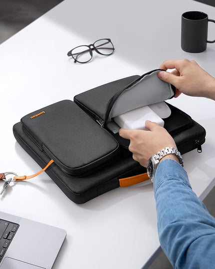tomtoc 360 Protective Laptop Sleeve for 2025 14-inch MacBook Pro M5/M4/M3/M2 Pro/Max A3434 A3401 2025-2021, 13.5-14.4 Inch Surface Laptop 7/6/5/Studio 2/1, Water-Resistant Carrying Case