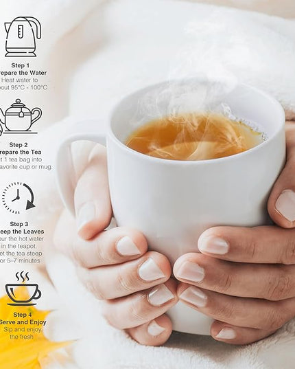FreshDrinkUS, Premium 30 Tea Bags Immune Support Herbal Tea, Ginger, Cinnamon, Chamomile, Licorice Root, Black Pepper and Orange Peel – 100% Natural, Caffeine-Free, Vegan