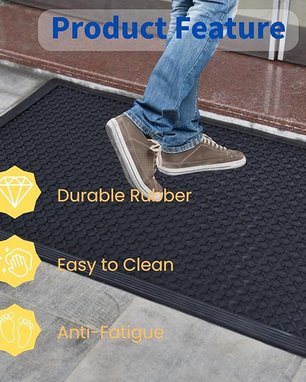 36"×24" Heavy Duty Commercial Rubber Mat,Non-Slip, Grease Resistant Bubble Anti Fatigue Mat Use for Commercial Kitchen, Ramp, Pool, Restaurant, Garage(4 PCS)