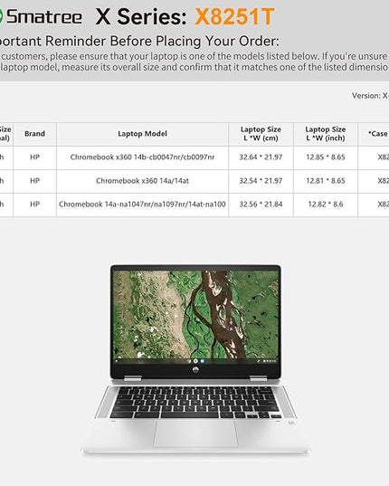 Smatree Hard EVA Protective Sleeve Compatible for 14 inch HP Chromebook 14a/14at, for 14 inch HP Chromebook x360 14a-ca0040nr/14at-ca100/14b-cb0047nr/14b-cb0097nr, White (X8251TW)