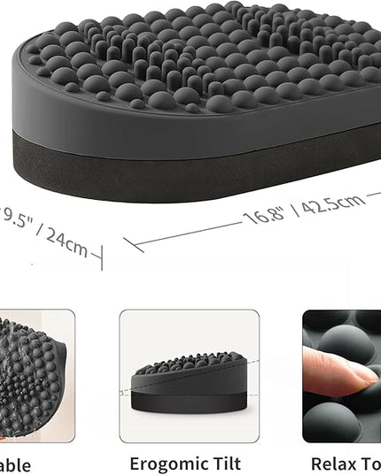 Foot Rest for Under Desk at Work, Home Office Foot Stool, Ottoman Foot Massager for Plantar Fasciitis Relief, Soft Silicone Footrests, Anti-Fatigue (Gray)