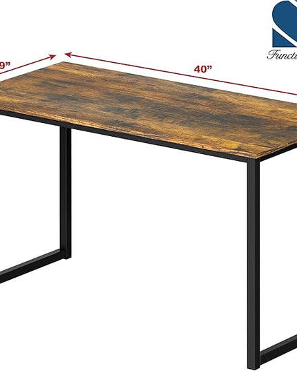 SHW Mission 40-Inch Home Office Computer Desk, Rustic Brown
