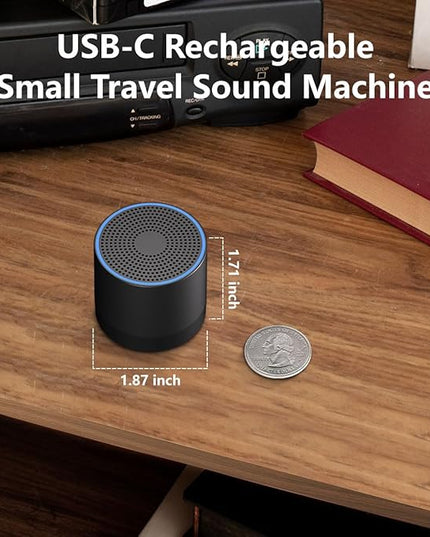 Portable Mini White Noise Machine Sound Machine with 30 Soothing Sounds for Newborn Kids Adults Rechargeable Sleep Brown Noise Machine with 4 Timers Memory Function for Travel Camping Home and Office