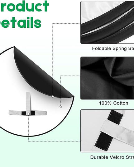 Portable Black White Screen Chair, 57 in Greenscreen Backdrop with Stand Double Sided Foldable Green Background, Chroma Key, for Photography Streaming Gaming Photo Zoom Video Chats and Meeting