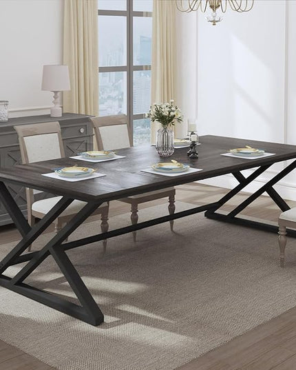 HSH Large Rustic Computer Desk, Industrial Extra Long Home Office Desk, Modern Pc Study Gaming Writing Table for Two Person, Workstation Executive Desk for Home Bedroom Living Room, Dark Gray, 70 Inch