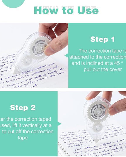 M&G White Correction Tape, Easy to use applicator for Instant Corrections, 39.37 Ft/Pack,for Office (6 Pack, 12M/472"x 0.2")