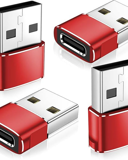 𝟒𝐏𝐚𝐜𝐤 𝐔𝐩𝐠𝐫𝐚𝐝𝐞𝐝 USB to USB C Adapter,Type-C Female to A Male Car Charger OTG Converter for Apple Watch Ultra 8 9 10,iPhone 16 15 14 13 Pro Max,Samsung S24,Nintendo Switch,AirPods,iPad,Car
