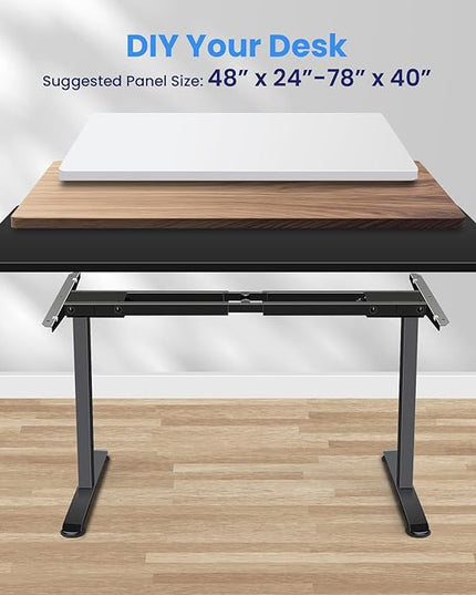 Dual Motor Electric Standing Desk Frame,Compatible Desktop Size 48″-78″ and 264 lbs Weight Capacity,Memory Controller Height Adjustable Frame,Black Frame Only