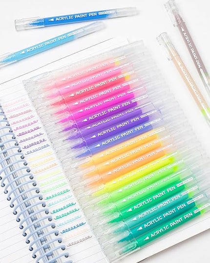 SASPOO Acrylic Gel Pens for Drawing,Colors Gel Paint Pens Ultra Fine ST Point 1.0, Set of Acrylic Marker Pens Color Ink for Journaling, Crafts Art Supplies (24)