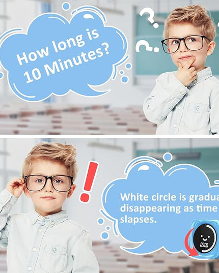 Visual Timer for Kids, 99 Minute Digital Cute Kids Visual Timer Classroom Timer for Homeschool Supplies Study Teaching Time Management Tool Countdown Count Up Timer, Blue 2Pack
