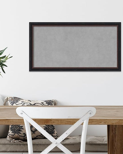 Amanti Art Black Framed Magnetic Board 14x26 Small Vision Board for use with Magnets, 100% Metal Sheet to Display Items as Office Decor or for Home Organization in mudroom, Kitchen or Kids Room