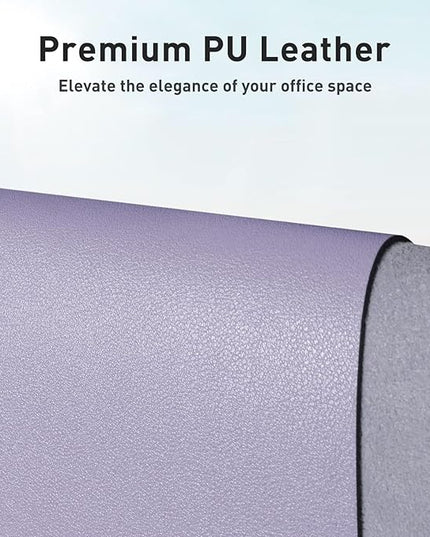 Aothia Faux Leather Desk Mat – Large Mouse Pad, Non-Slip PU Leather Blotter, Waterproof Writing Surface for Office and Home (Lavender, 47.2" x 23.6")