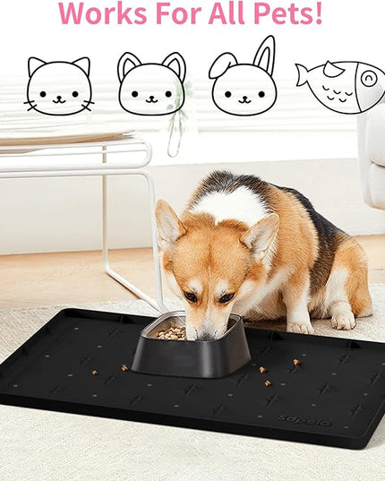 Sdpeia Under Sink Mat 22"×14" Waterproof Silicone Cabinet Liner & Sink Protector for Kitchen & Bathroom, Multi-Purpose Organizers Tray for Pets, Laundry, Cat Litter Mat, Black