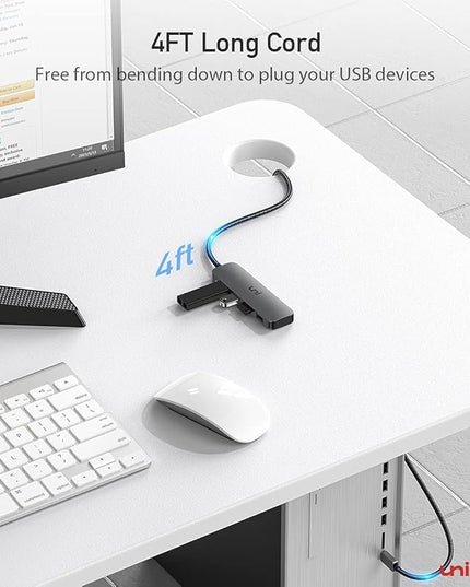 uni USB C to USB Hub 4 Ports, Aluminum USB Type C to USB Adapter with 4 USB 3.0 Ports, Thunderbolt 3 to Multiport USB 3.0 Hub Adapter for MacBook Pro/Air 2020/2019, iPad Pro, Dell, Chromebook and more
