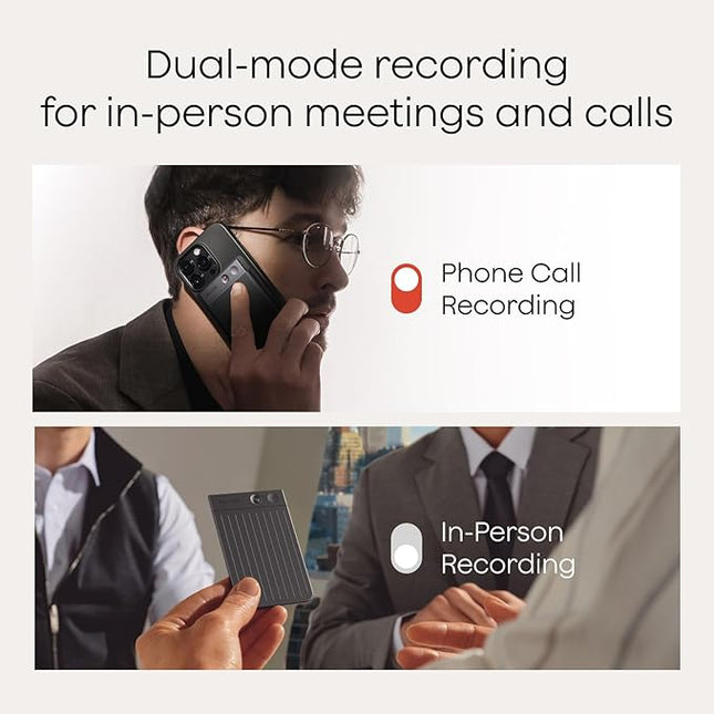 Plaud Note AI Voice Recorder, Voice Recorder w/Case, App Control, Transcribe & Summarize with AI Technology, Support 112 Languages, 64GB Memory, Audio Recorder for Lectures, Meetings, Calls, Black