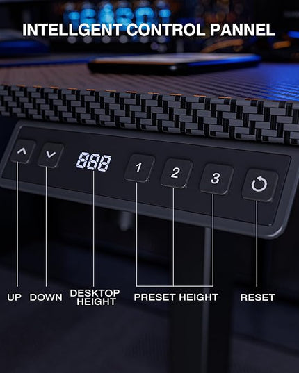 59 Inch L Shaped Standing Desk Adjustable Height,Gaming Electric Corner Standing Desk, Sit Stand Computer Table with Reversiable Splice Board, Black Carbon