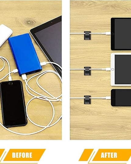 Viaky 30 Black Adjustable Cable Clips, Reusable Buckle Self-Adhesive Wiring Fixing Nylon Bracket Wire Management Suitable for 0.3 Inch Diameter(8mm) Cable