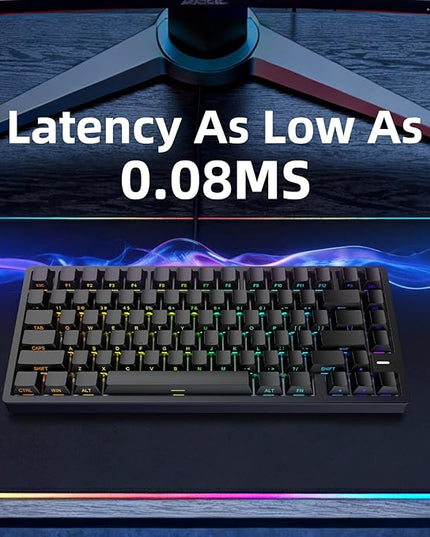 Mars75 Wired Magnetic Switch Keyboard, 75% Layout,0.001MM RT Accuracy, 8KHZ Polling Rate/Latency As 0.125MS/256KHZ Single Key Scan Rate/ARGB，Hot Swappable Gaming Keyboard(Black)