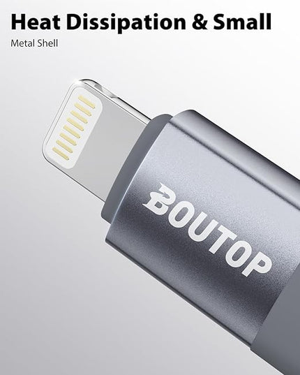 [MFi Certified] USB C to Lightning Adapter, Type C to Lightning Adapter Support 36W PD Fast Charging Compatible with iPhone iPad Gray