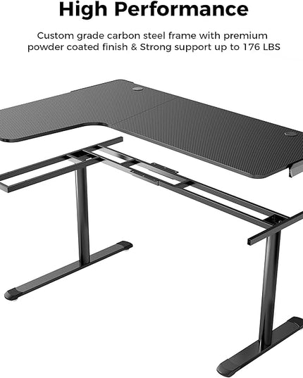 EUREKA ERGONOMIC L Shaped Gaming Desk, 60 Inch L60 Home Office Corner PC Computer Gamer Table Large Writing Workstation Gifts w Mouse Pad Cable Management, Space Saving, Easy to Assemble, Left, Black