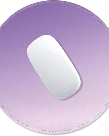 ITNRSIIET Mouse Pad Non-Slip Rubber Base Smooth Surface Stitched Edges Waterproof Durable Compatible with All Mice for Office & Gaming, Desk Accessory, Diameter 8.7 inch, Lavender Gradient