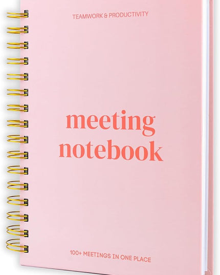 Lamare Meeting Notebook for Work Organization – Perfect Work Notebook for Note Taking & Meeting Planner for Productivity