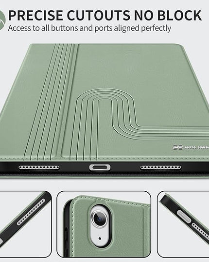 H HOLIMET Case for iPad Air 11 inch M3 2025 2024/iPad Air 5th Generation 2022/iPad Air 4th Generation 2020 10.9 Inch with Pencil Holder Shockproof Protective Cover for iPad Air 6/5/4 Vegan Leather