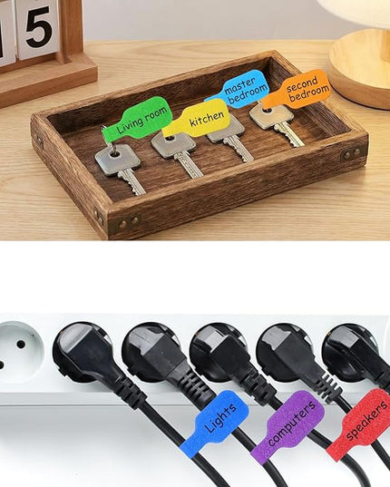40 Pcs Cable Labels for Cords, Nylon Write On Cord Labels Tags for Electronics, Wire Markers Electrical Reusable Large Size Plastic Label for Charging Cords Management and Identification 8 Colors