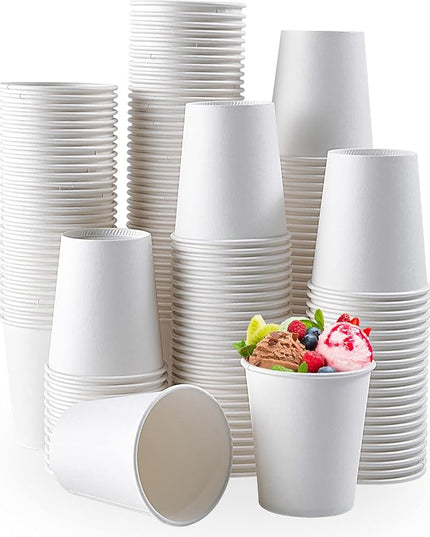 TV TOPVALUE 600 Pack 5 oz Paper Cups, Disposable Bathroom Mouthwash White Hot Drinking Cups for Home, School and Office