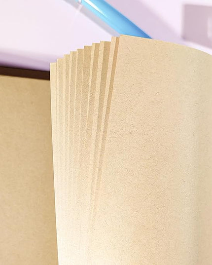 A5 Kraft Loose Leaf Refill Paper, 210x142mm, 135 Sheets Brown Planner Refills, 6-Ring Binder Compatible, 100GSM Insert Papers for Journals, Sketching, Vintage Writing & DIY Crafts