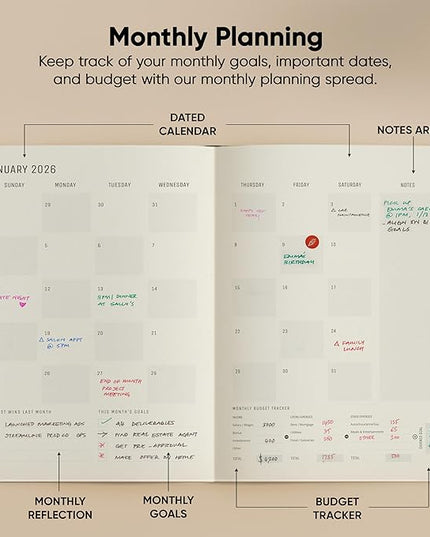 Dated, 2026 Planner, 8.5" x 11" - The Productivity Planner to Achieve Your 2026 Goals - Planner 2026-2027 by PRODUCTIVITY STORE (A4, BLACK)