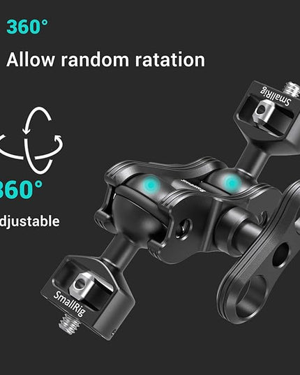 SMALLRIG Articulating Magic Arm with Double Ballheads (1/4" Screw) Monitor Mount for Field Monitor, Lights, Audio Recorders - 2070