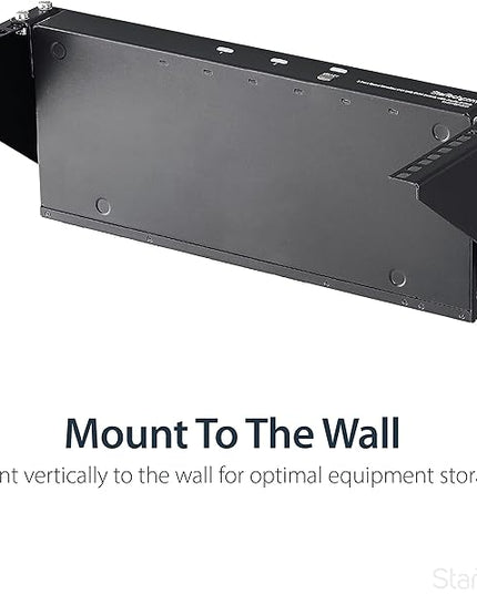 StarTech.com 4U Wall Mount Patch Panel Bracket - 19 inch Steel Vertical Mounting Rack for Network and Data Equipment, TAA (RK419WALLV)
