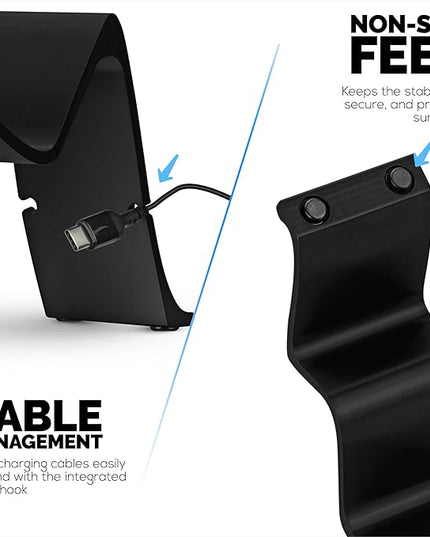 Desktop Dual Game Controller Stand Holder – Stylish, Minimal Wave Design, Suitable for PS5, Xbox, Switch, PC & Retro Gamepads - by Brainwavz (UGDS12)