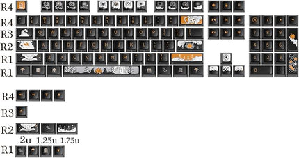 GTSP Punk Pudding Keycaps PBT, 116-Keys Transparent Keycaps 60 Percent ASA Profile Doubleshot Custom Replacement Caps US Layout for Full Size 75% 65% 60% Mechanical Keyboard (Fairy Tale)