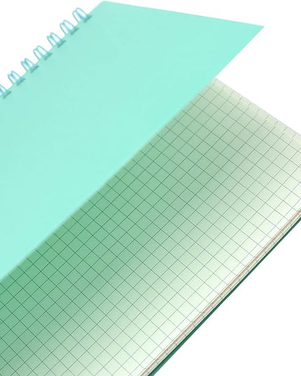 Yansanido Spiral Notebook, 6 Pcs A5 Thick Plastic Hardcover Graph Paper 6 Color 80 Sheets -160 Pages Journals for Study and Notes (6 colors, A5 5.7" x 8.3"-Grid)