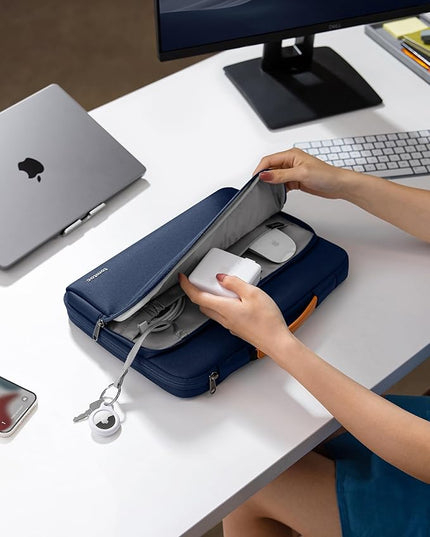 tomtoc 360 Protective Laptop Carrying Case for 16-inch New MacBook Pro M3/M2/M1 Pro/Max A2991 A2780 A2485 2023-2019, Water-Resistant Laptop Bag Sleeve with Accessory Pocket for The New Razer Blade 15