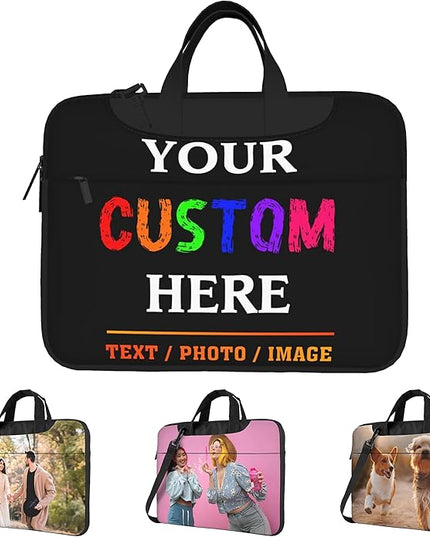 Custom Laptop Bag Personalized Laptop Case Sleeve Shoulder Bag With Photo Logo Text Slim Computer Messenger Briefcases