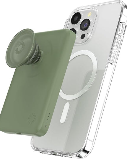 PopSockets PowerPack for MagSafe, Portable Phone Charger, Magnetic Wireless Portable Charger, 5000mAh - Eucalyptus