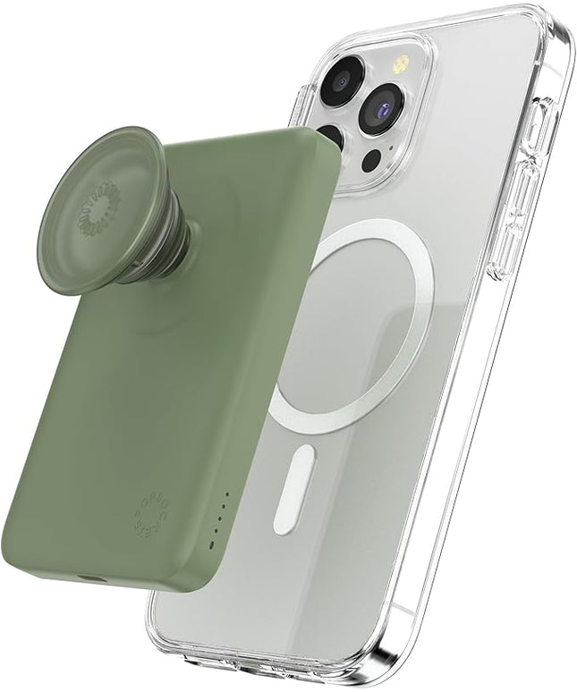 PopSockets PowerPack for MagSafe, Portable Phone Charger, Magnetic Wireless Portable Charger, 5000mAh - Eucalyptus