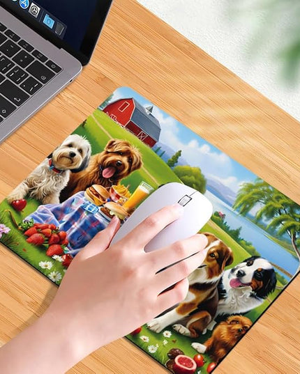 Dog Party Square Mouse pad, Texture, Waterproof, Anti Slip Rubber Base, Computer Mouse pad, Laptop Mouse pad