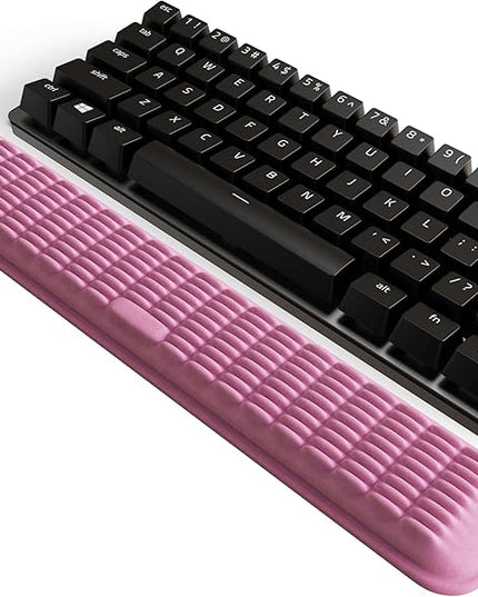 MEKASS Keyboard Wrist Rest for 60% Compact Keyboard, Ergonomic Soft Memory Foam Wrist Support with Non-Slip Silicone Base, Keyboard Pad Relieve Wrist Pain from Laptop, Computer, Typing (Pink)
