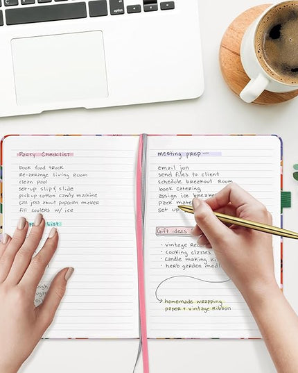 &And Per Se Lined Journal Notebook, 160 Pages, A5 5.7 x 8 inches College Ruled Thick Paper Notebook Journals for Writing, Hardcover Notebooks for Women Men Office School (Elegant Florals)
