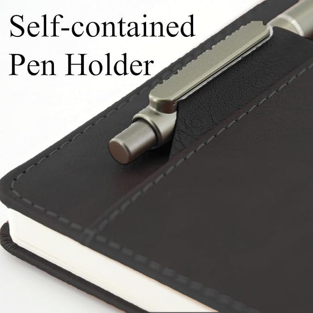 SLFreMint Premium Hardcover A5 Notebook with Pen and Pen Holder, Card Pockets, 240 Pages, College Ruled, 80GSM, Leather Note Book for Work, Study, and Diary, Suitable Journal for Both Men and Women